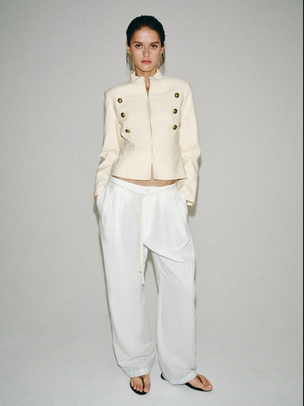 ZARA ZW COLLECTION FITTED BUTTON JACKET